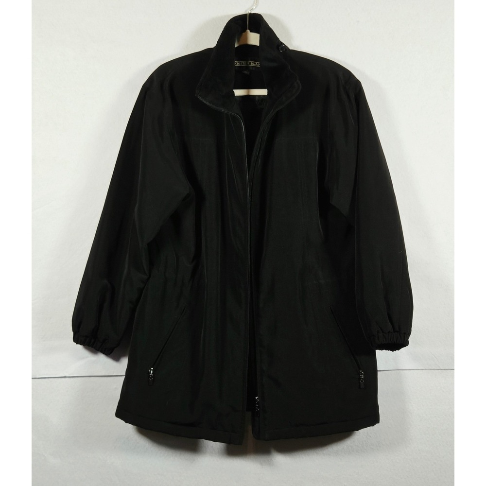 Kristen Blake Black Insulated Commuter Walking Coat Size M Minimalist 90s Fall